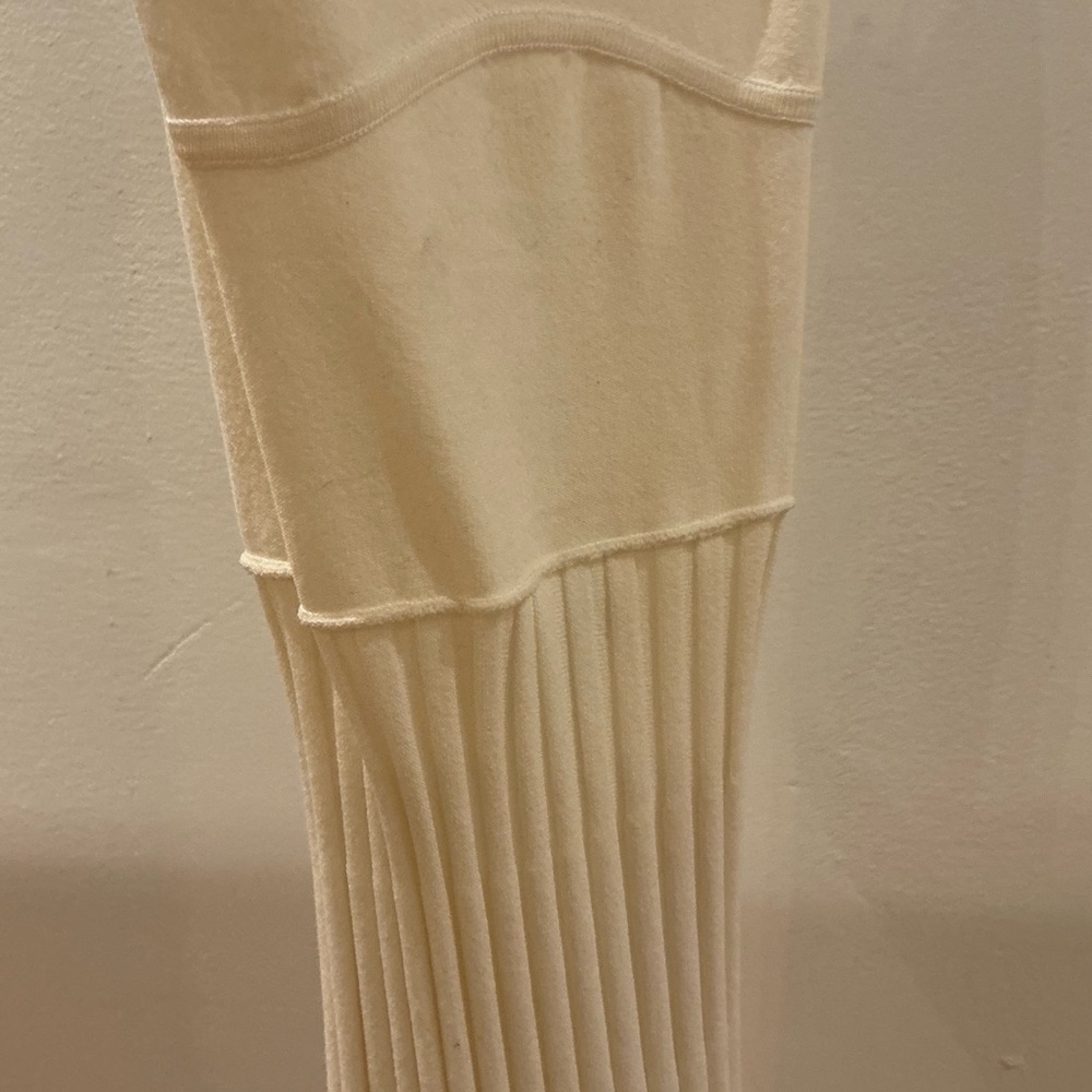 Cream Ribbed Knit Skirt